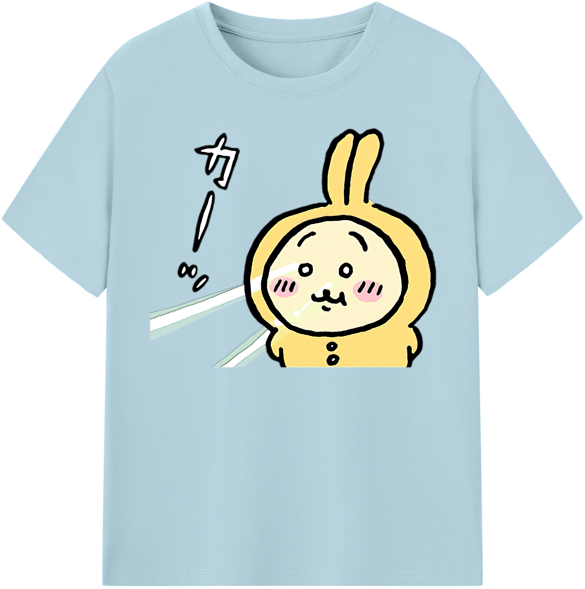 （画像用） ちいかわ うさぎ Chii-kawa usagi 綿100％半袖Tシャツ（フロントプリント）
